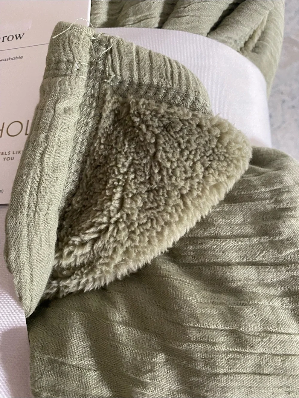 Threshold Sage Green Plush Sherpa Throw Blanket